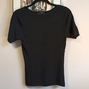 Short sleeve black sweater